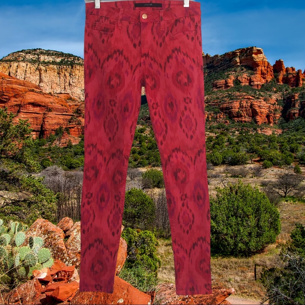 Joes Jeans Southwestern Red Skinny Ankle  Jeans